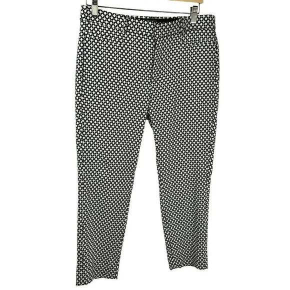 Banana Republic Factory Pants, Size 8, Sloan Crop Style, Diamond, Black White - Picture 1 of 8